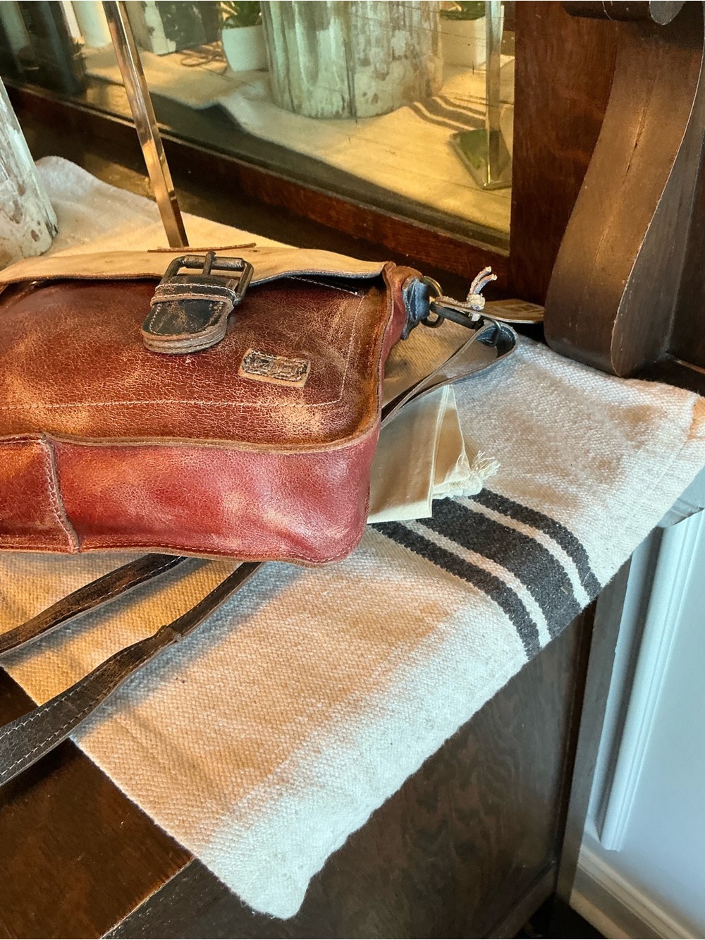 NWT Bed Stu Venice Beach Crossbody Bag Red White Blue Americana Lux MSRP $275 - Picture 11 of 13